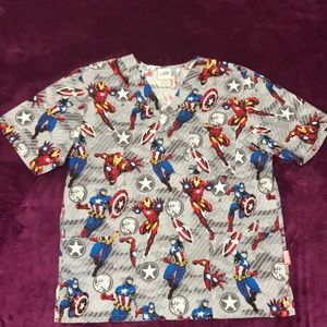 Marvel Comic men’s scrub top.